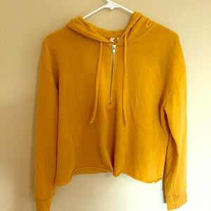 Cropped mustard yellow hoodie